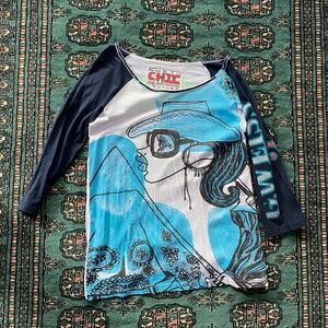 Custo Chic High Illustration Couture Cowgirl shirt